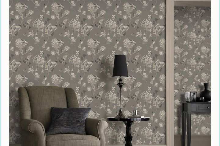 Papier Peint Naturaliste Papier Peint Intissé Florentine Gris Foncé