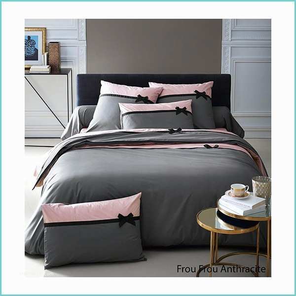 Parure De Lit Percale Parure De Lit Percale De Coton Frou Frou Anthracite