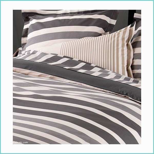 Parure De Lit Percale Parure De Lit Percale De Coton Stripe Ficelle Blancollection