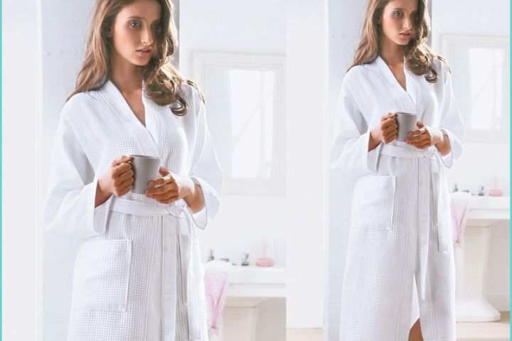 Peignoir Nid Dabeille Personnalis Peignoir Ultra Confort Nid D Abeille Blanc Becquet