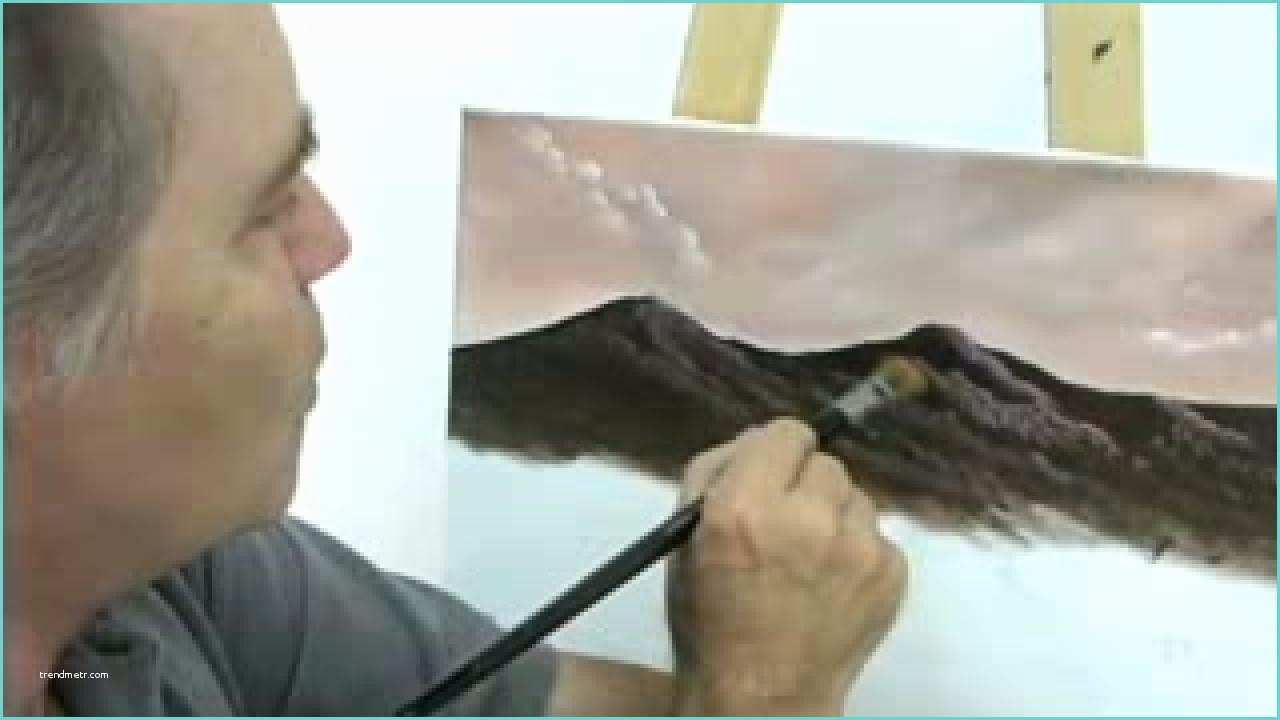 Peindre Un Visage Au Couteau Ment Peindre Des Montagnes Et Des Sapins Dessin