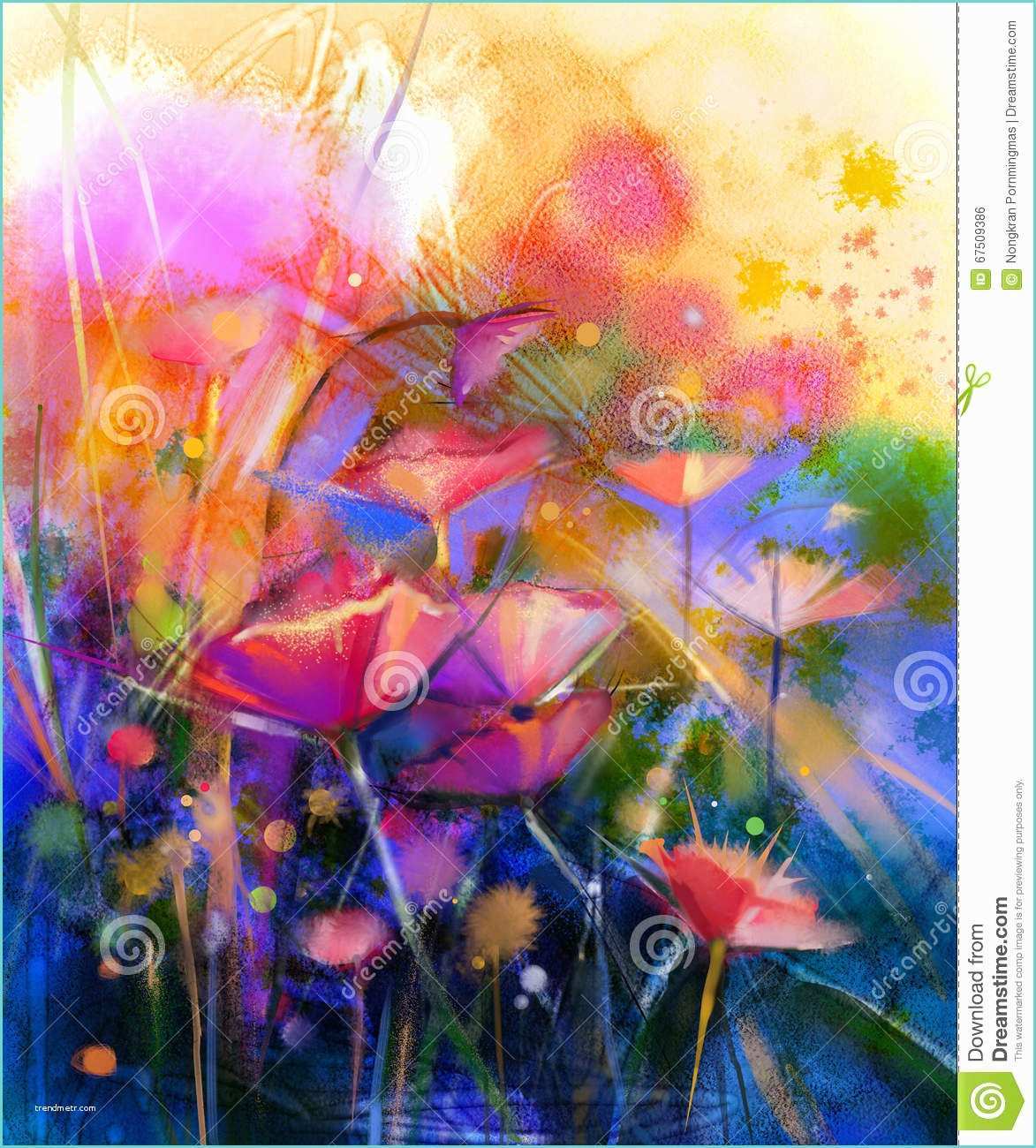 Peinture Abstraite Lhuile Abstract Daisy Flower Painting Royalty Free Stock