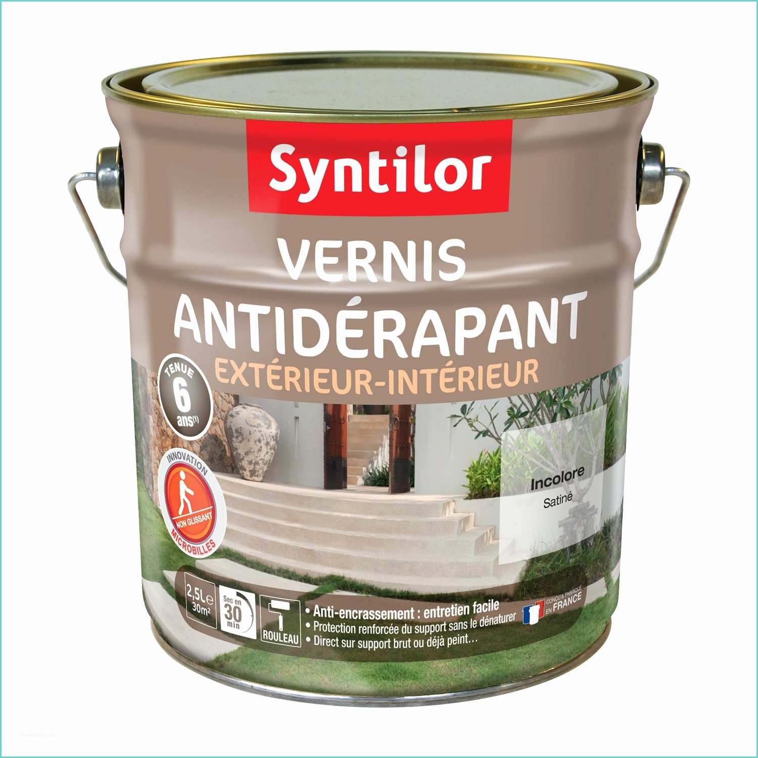 Peinture sol Antidrapante Vernis Antidérapant sol Extérieur Intérieur Syntilor