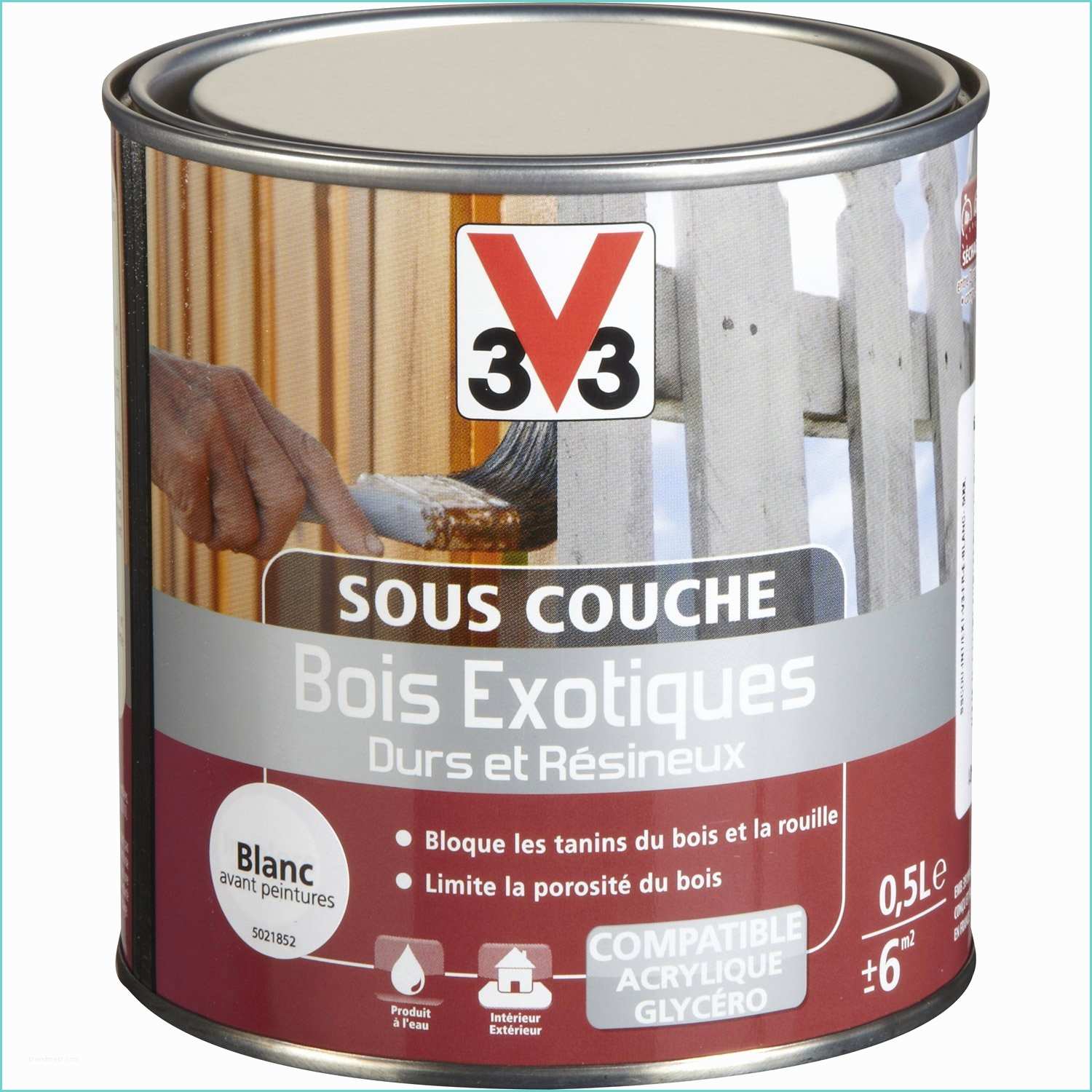 Peinture sous Couche Daccrochage sous Couche Bois Exotique Blanc V33 0 5 L