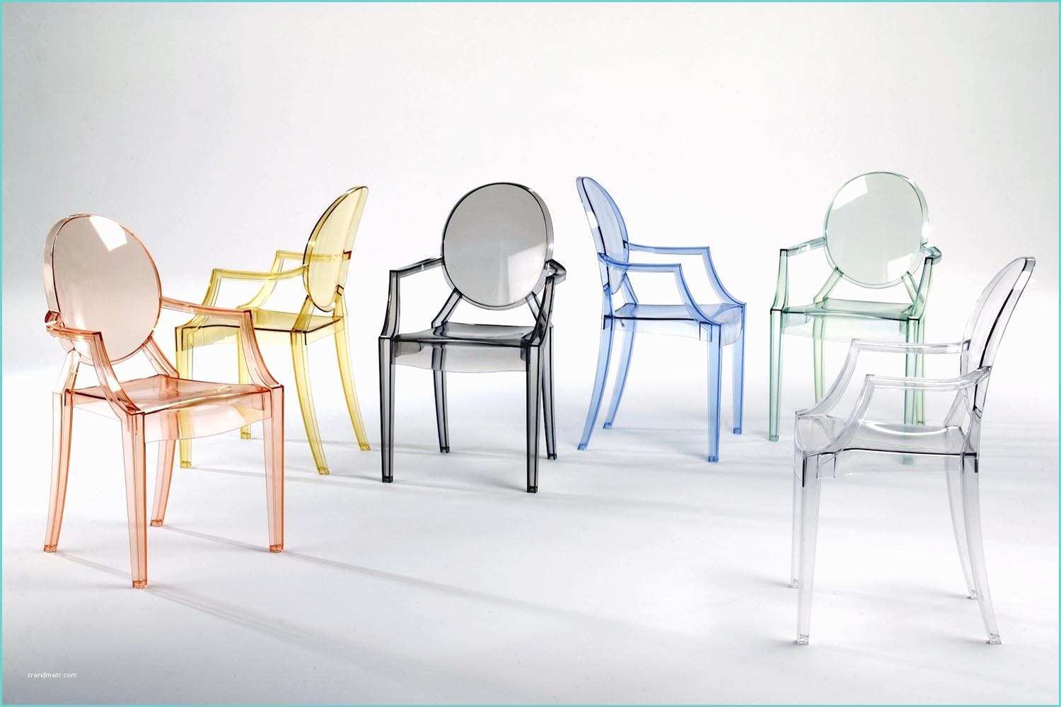 Philippe Starck Chaise Louis Ghost Louis Ghost Chair with Arms by Philippe Starck for Kartell