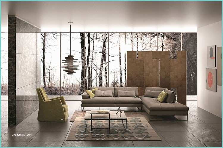 Pice Vivre Contemporaine Sunset Leather Sectional sofa by Gamma Arredamenti