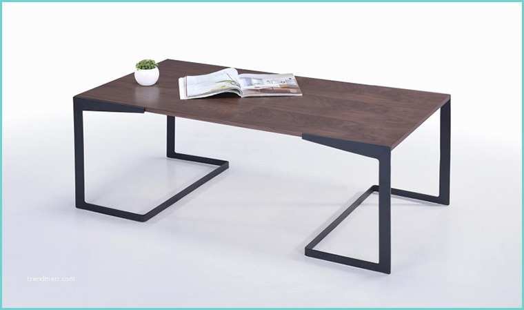 Pieds De Table Metal Design Table Basse Design Noyer Et Pieds En Mtal Noir Fuzz