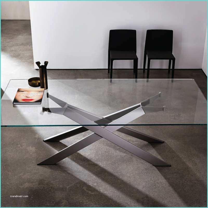 Pieds De Table Metal Design Table De Salle à Manger Design En Verre Et Métal Cross