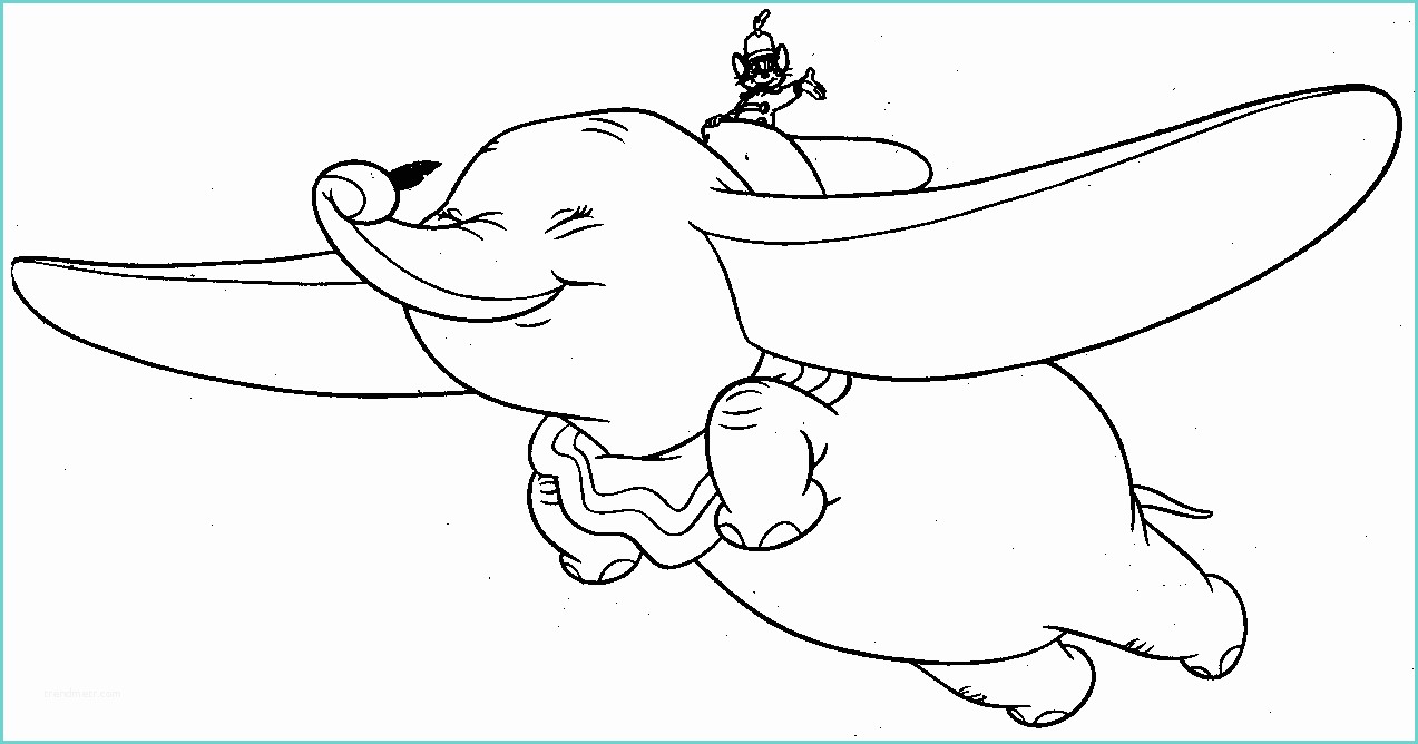 Piges souris Coloriage A Imprimer Vole De Dumbo Avec La souris Gratuit