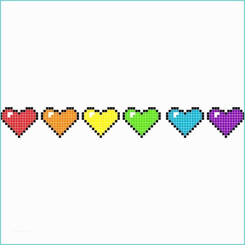 Pixel Art Arc En Ciel Arc En Ciel De Coeurs Déco Emoticons Décoration En