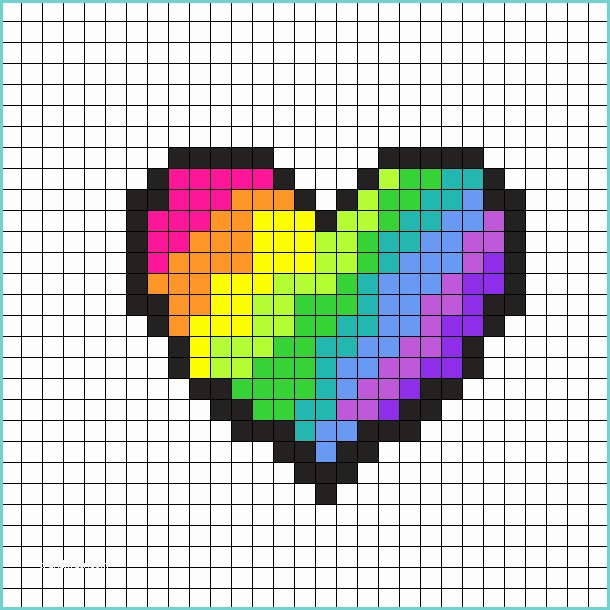 Pixel Art Arc En Ciel Rainbow Heart by Emilylockhart On Kandi Patterns