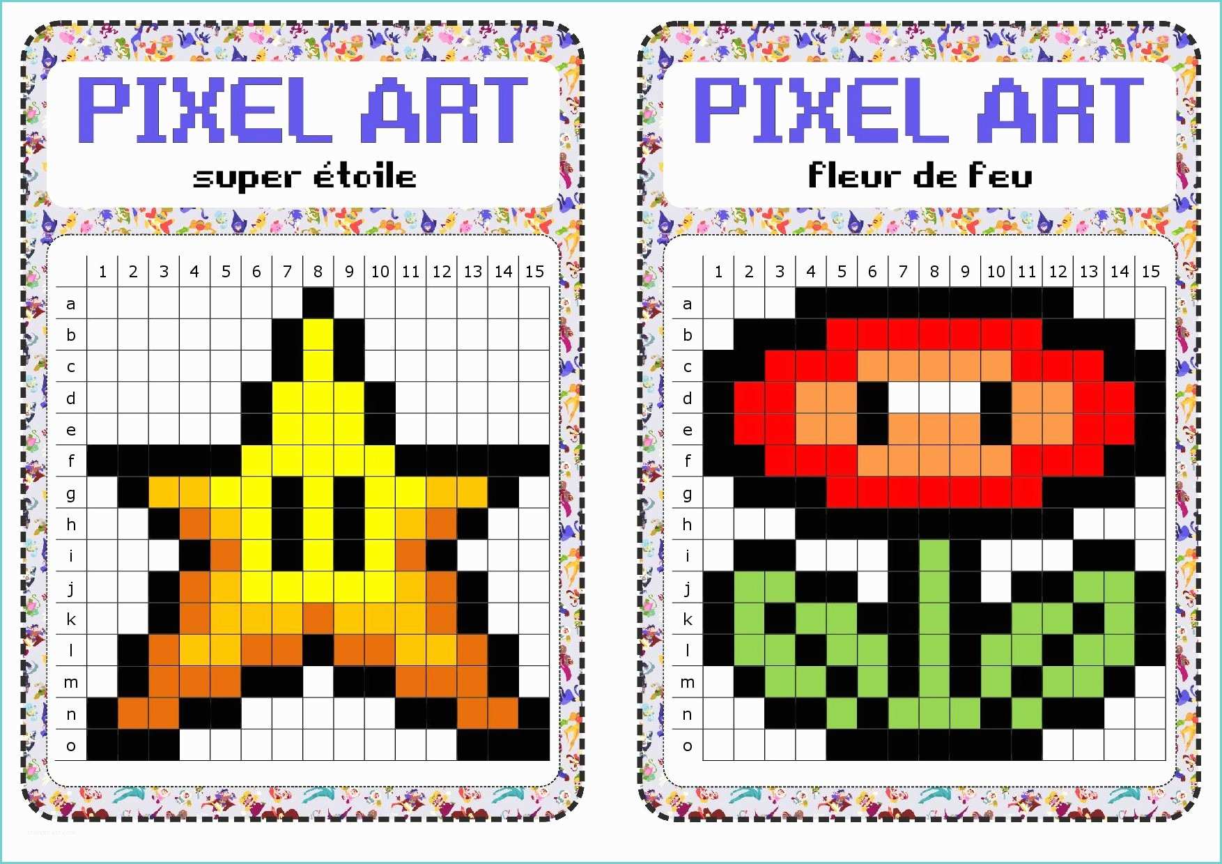 Pixel Art Gratuit A Imprimer atelier Libre Pixel Art Fiches De Préparations Cycle1