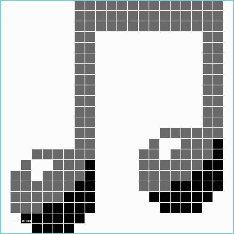 Pixel Art Gratuit A Imprimer Impressionnant Double Note De Musique Décoration Icônes