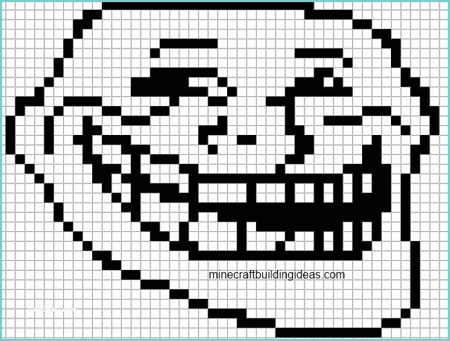 Pixel Art Minecraft A Imprimer Coloriage à Imprimer Personnages Célèbres Troll Face