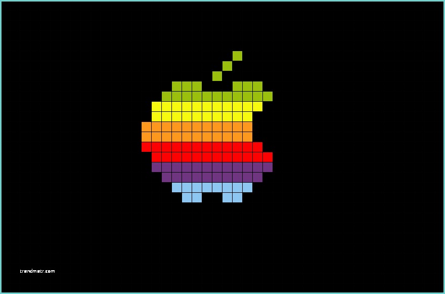 Pixel Art Simple Et Rapide Pixel Apple Rainbow – Brik