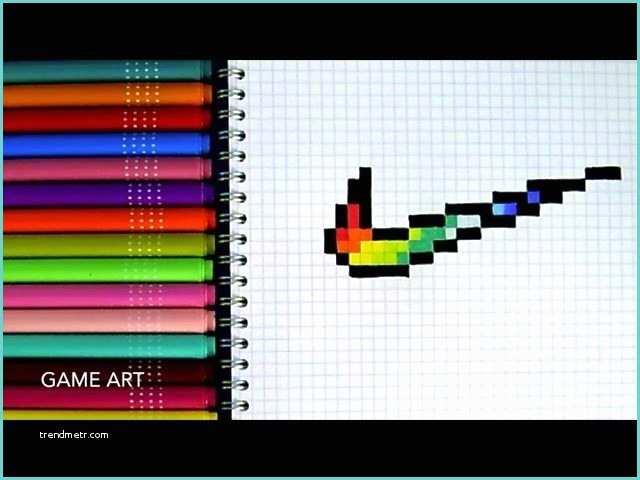 Pixel Art Simple Et Rapide Pixel Art Ment Dessiner Le Logo Nike En Arc En Ciel