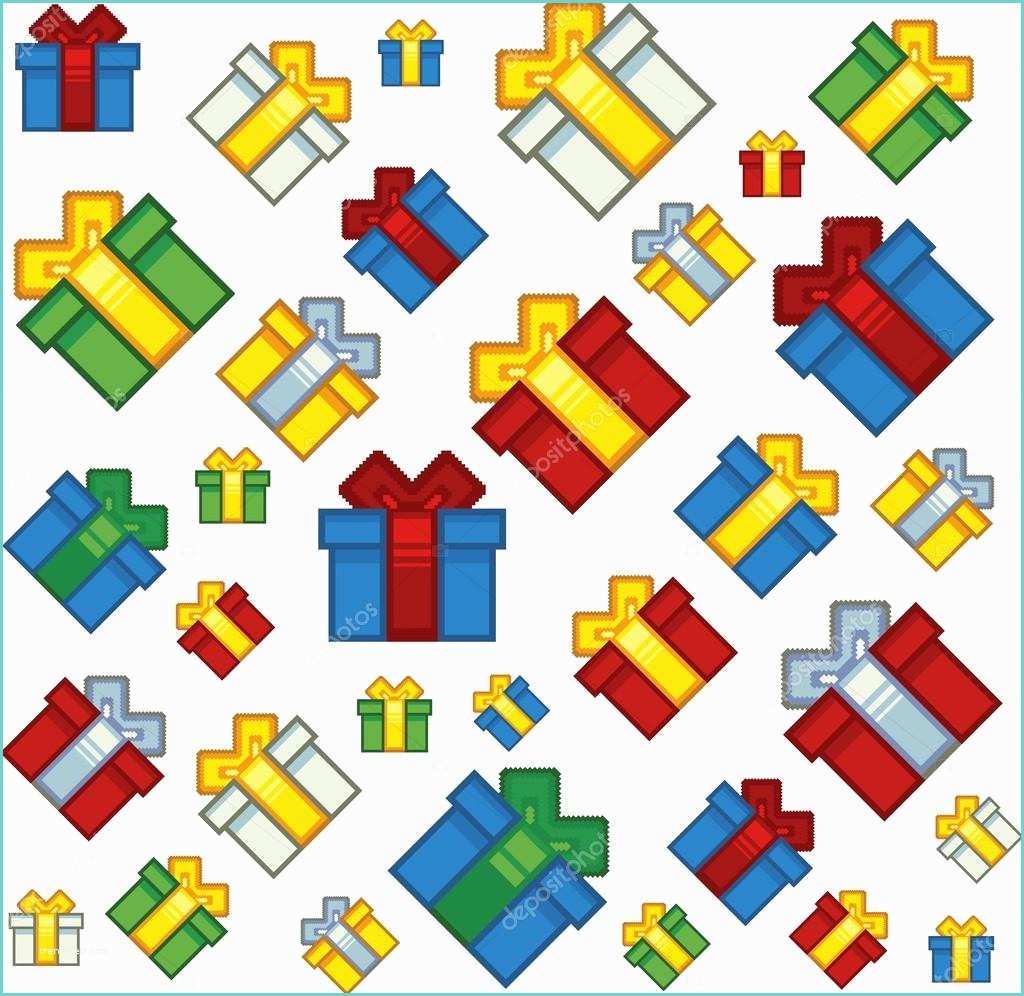 Pixel Sapin De Noel Pixel Art Estilo Natal Presentes De Fundo — Vetores De