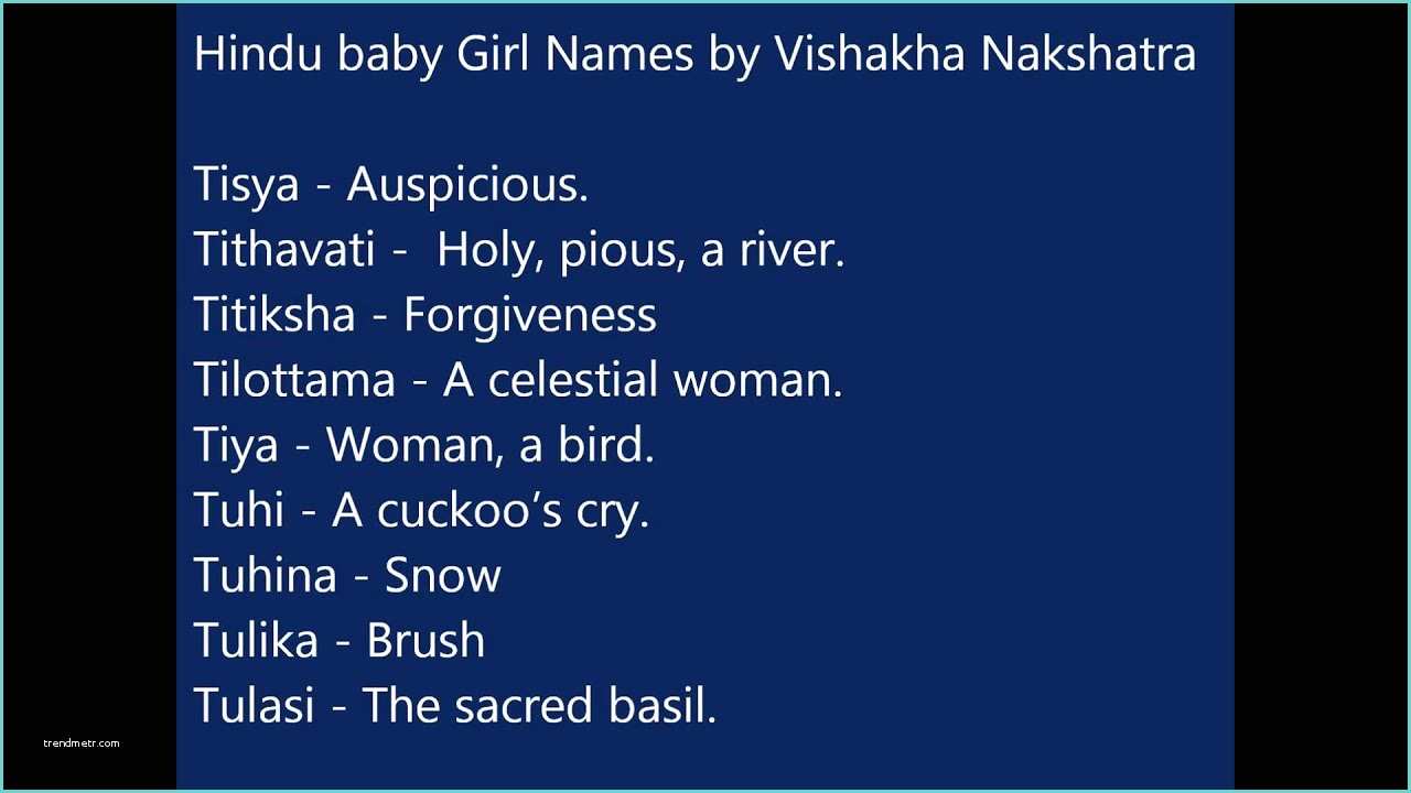 Placard Meaning In Hindi Hindu Baby Girl Names According to Vishakha Nakshatra