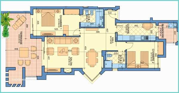 Plan Appartement 2 Chambres Plan Appartement Type A 2 Chambres