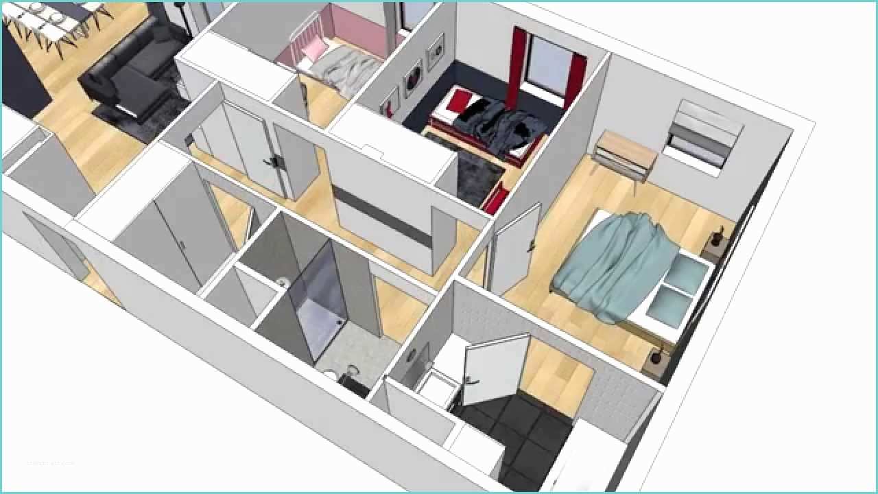 Plan Appartement 50 M2 Alix Delclaux Architecte Interieur Animation Plan 3d