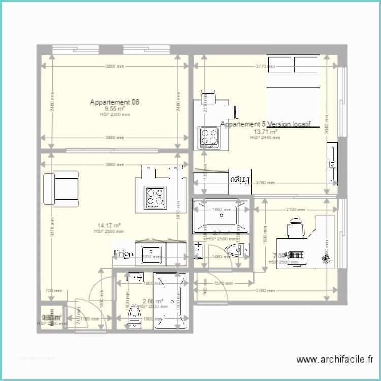 Plan Appartement 50 M2 Appartement 05 Version Locatif Mm Plan 7 Pièces 50 M2