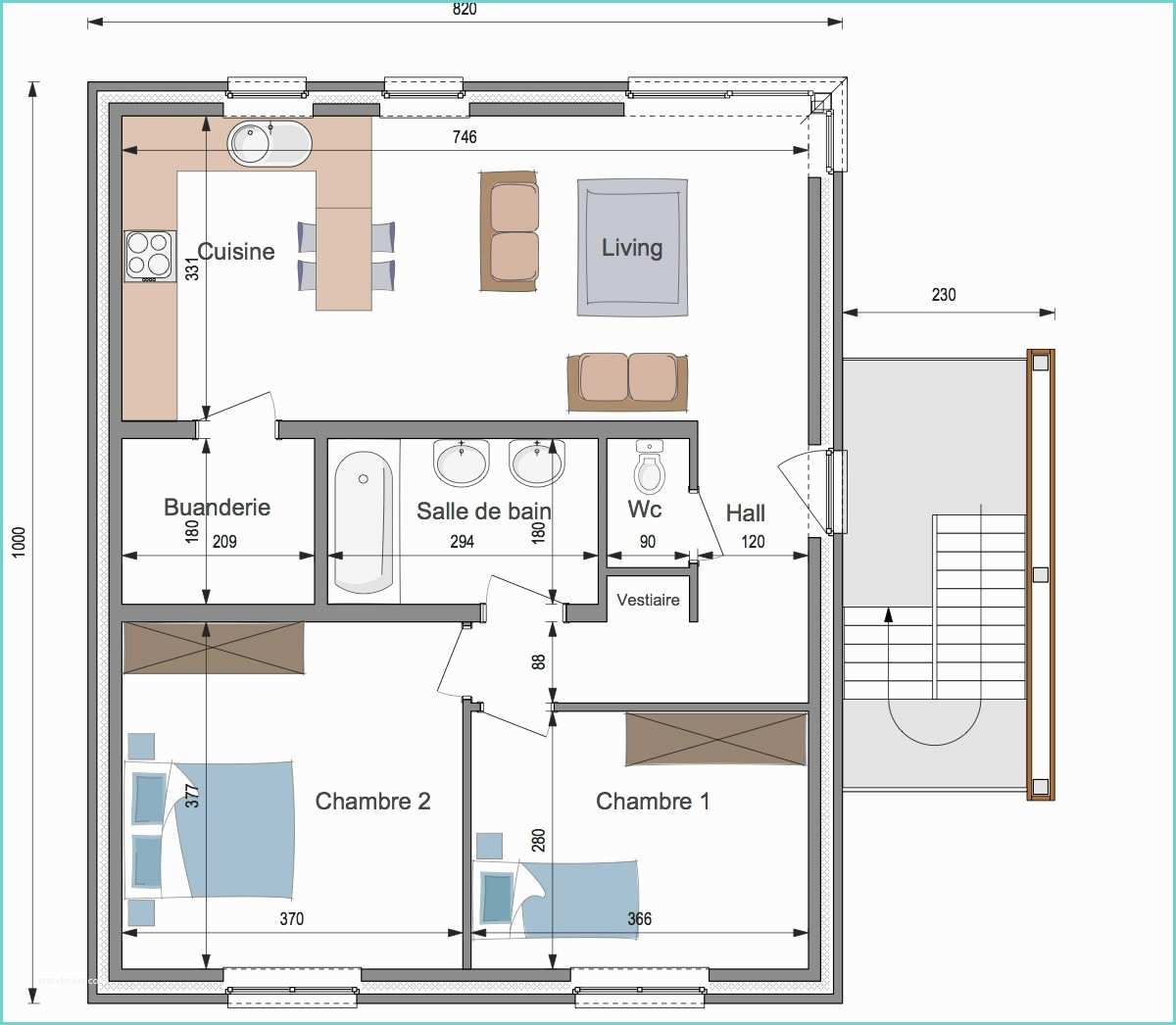 Plan Appartement 50 M2 Plan Appartement 90 M