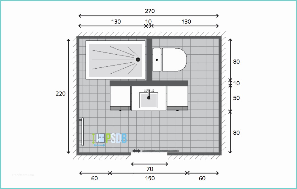 Plan Chambre Salle De Bain [plan] Exemple Plan De Salle De Bain De 5 9m2