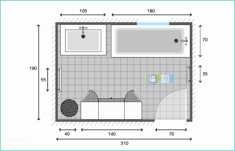Plan Chambre Salle De Bain [plan] Plan Salle De Bain De 5 9m² Modèle Et Exemple D