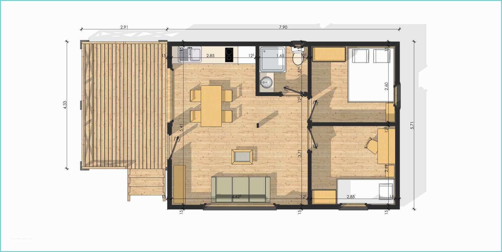 Plan De Maison 50m2 Habitats Modulaires