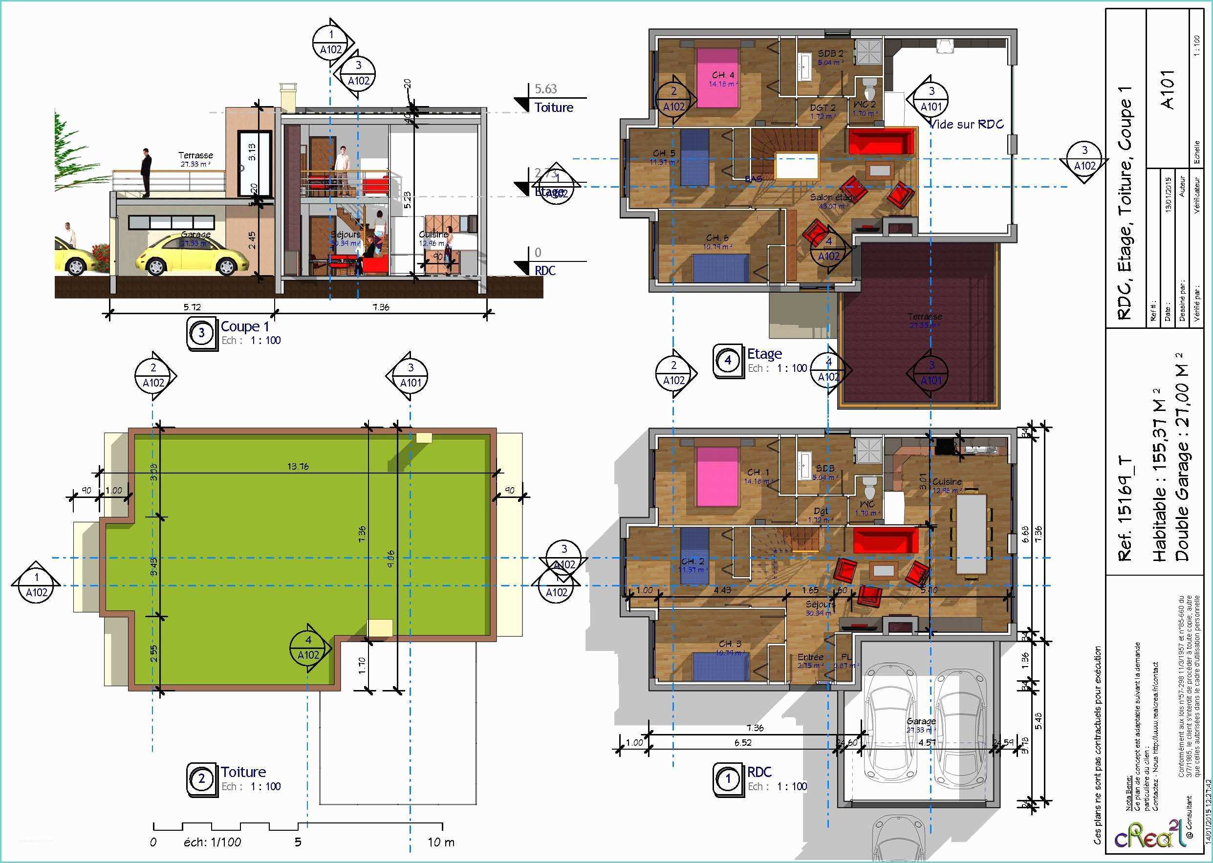 Plan De Maison Moderne 4 Chambres 3d Plan Maison F4 Moderne