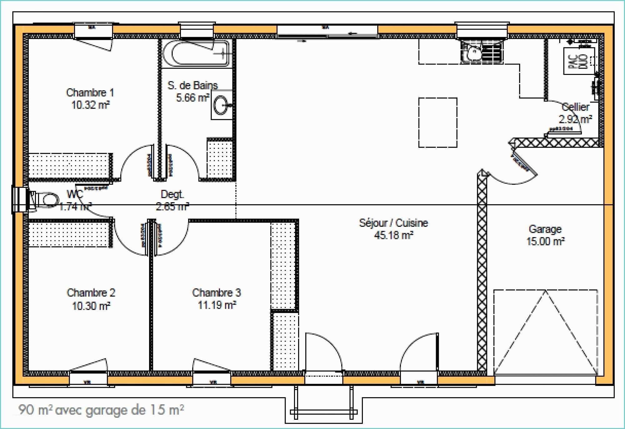 Plan De Maison Simple 3 Chambres Plan De Maison Simple
