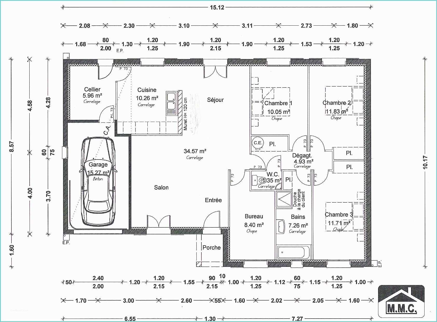 Plan De Maison Simple 3 Chambres Plan De Maison Simple L Impression 3d
