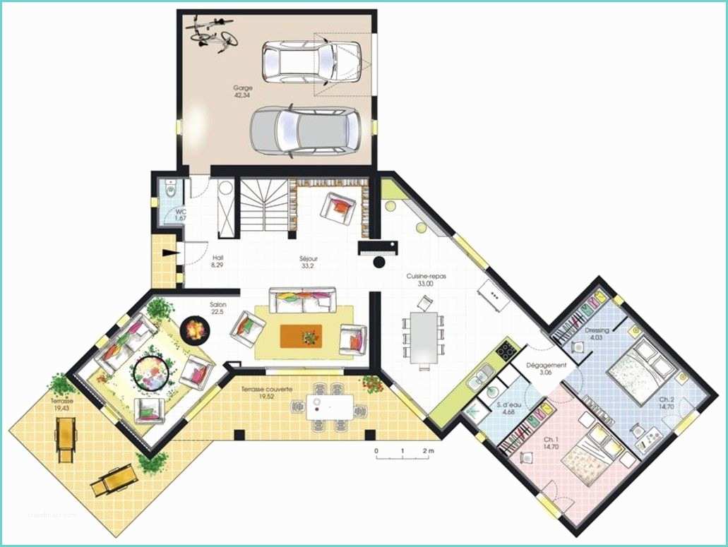 Plan De Maison Simple F2 Maison Moderne Contemporaine Plan