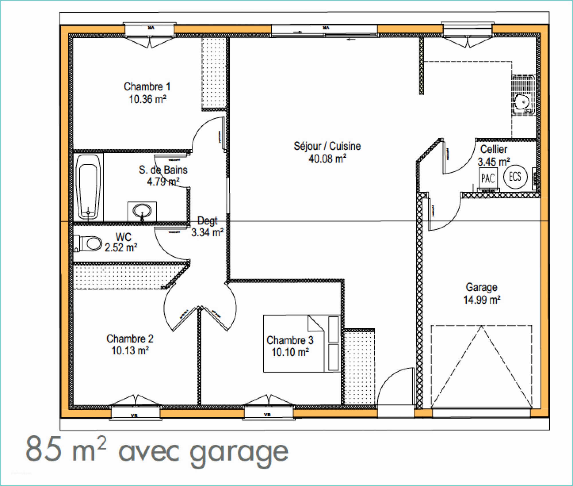 Plan De Maison Simple F2 Roucou Constructeur De Maison Individuelle à Bordeaux