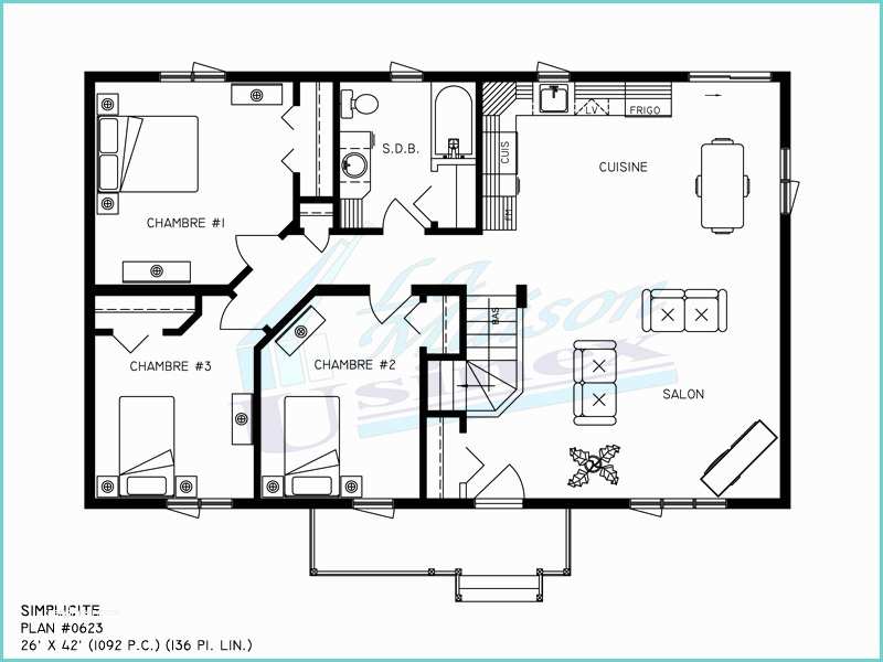 Plan De Maison Simple F2 Simplicité Maisons Usinées Et Préfabriquées Par Maison