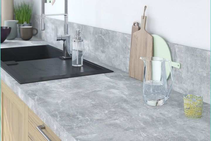 Plan De Travail En Bambou Pour Cuisine Plan De Travail Stratifié Urban Gris Mat L 315 X P 65 Cm