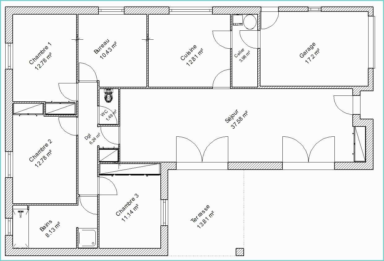 Plan Maison 3d 4 Chambres Plan De Maison Simple 4 Chambres