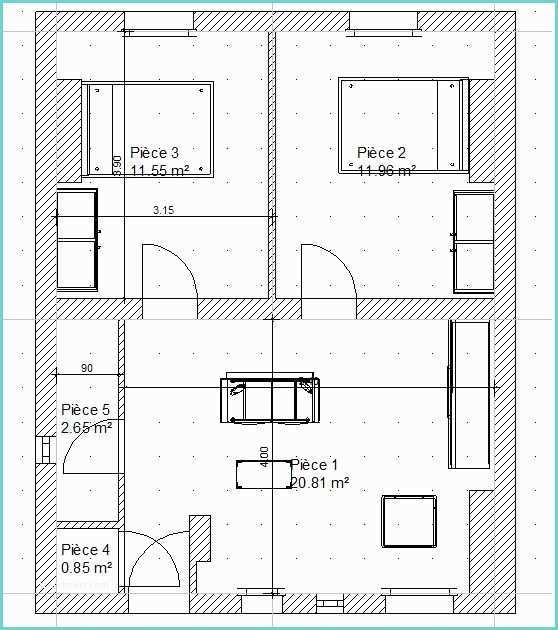 Plan Maison 50m2 1 Chambre Plan Appartement 2 Chambres 50m2