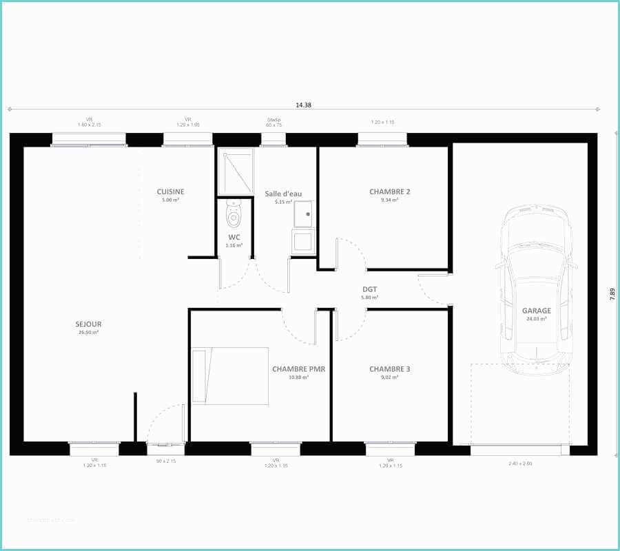 Plan Maison 50m2 1 Chambre Plan Maison Individuelle 3 Chambres Baya Habitat Concept