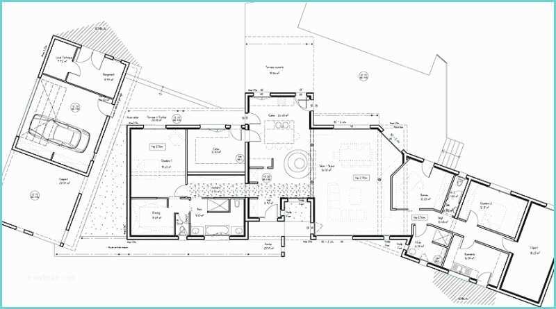 Plan Maison Californienne Plain Pied Plan Architecte Gratuit