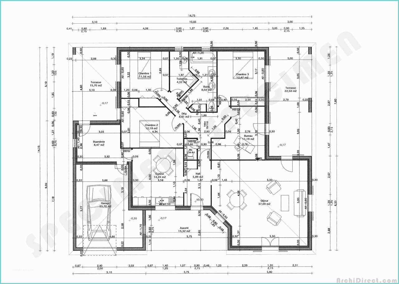 Plan Maison Californienne Plan Maison 150m2 Wb71