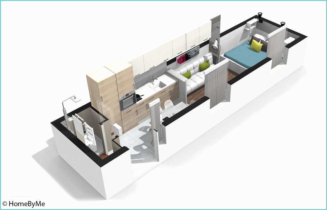 Plan Maison En Longueur Visite En 3d D Un Studio Ultra Fonctionnel Elle Décoration