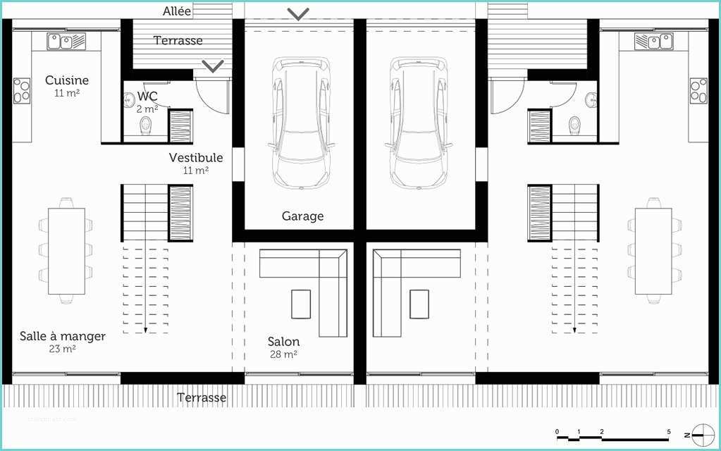 Plan Petite Maison Etage Plan Maison Jumelee Avec Etage
