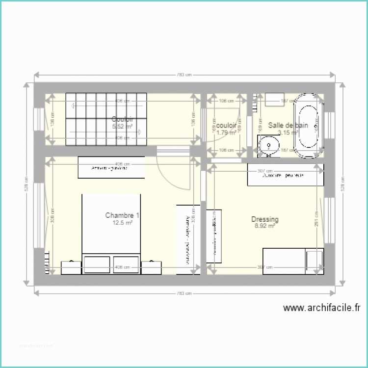 Plan Salle De Bain Couloir Chambre Salle De Bain Dressing Plan 5 Pièces 32 M2