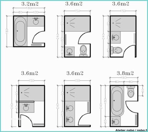 Plan Salle De Bain Couloir Les Petites Salles De Bains 2 3 M²