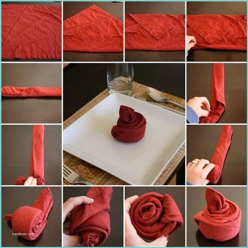 Pliage Serviette Rose Pliages Serviettes Faciles Table Fete Accueil Design Et