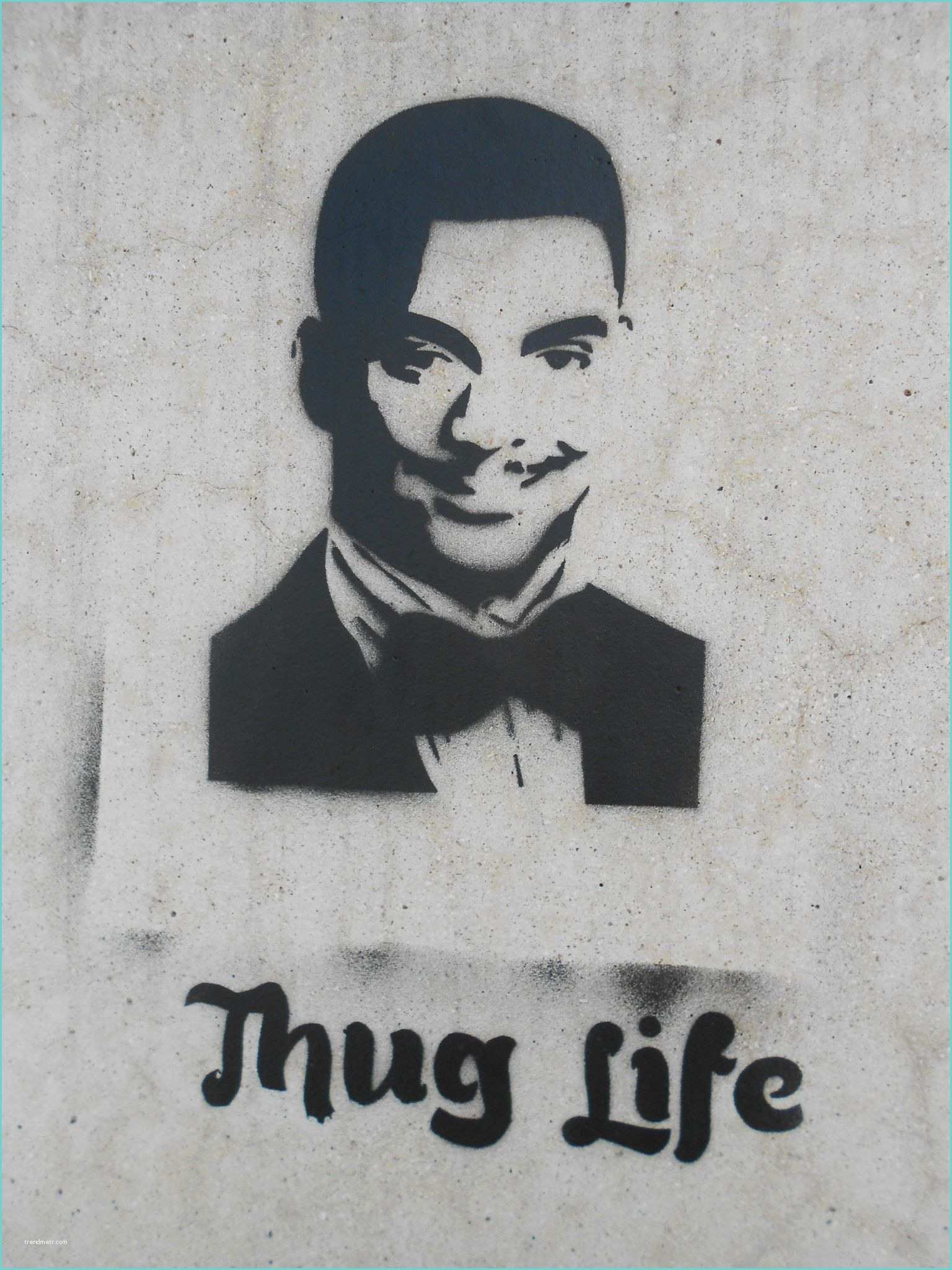 Pochoir Street Art Imprimer Street Art Bordeaux Thug Life Thug Overlay1