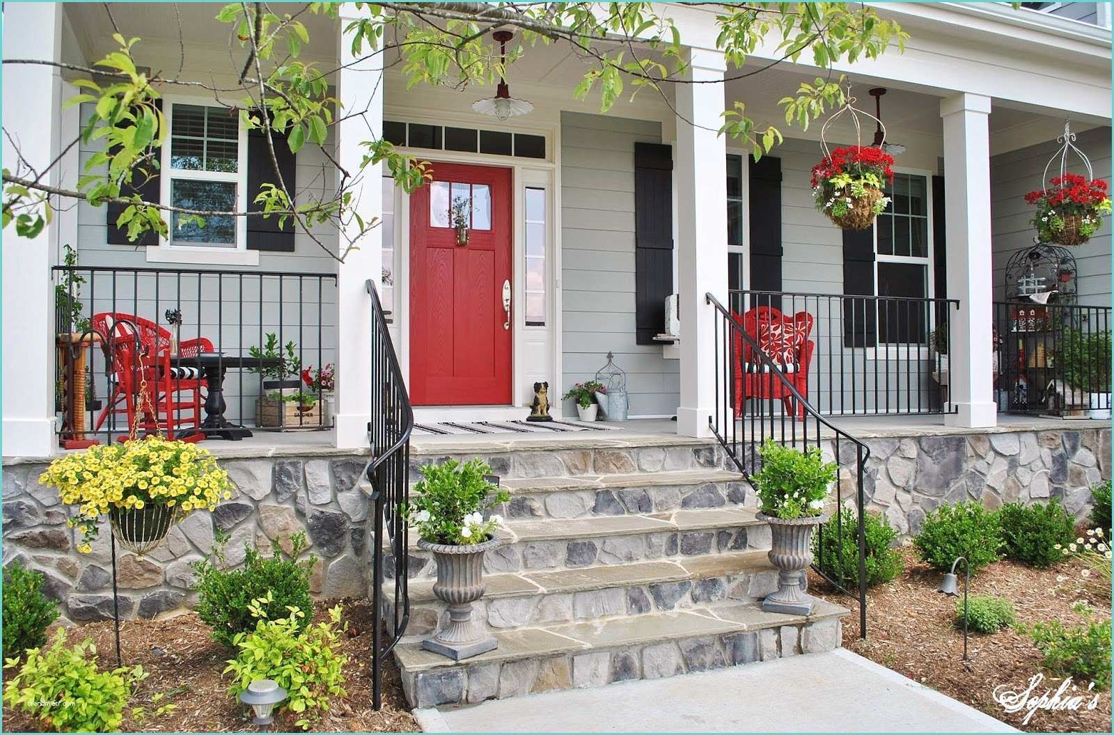 Pop Designs for Porch sophia S Farmhouse Style Front Porch with Pops Of Red