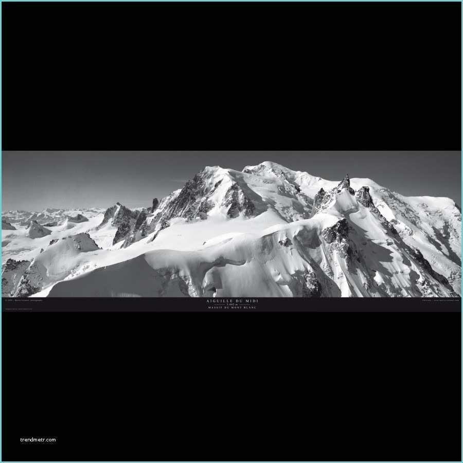 Poster Noir Et Blanc Aiguille Du Midi Massif Du Mont Blanc Mario Colonel