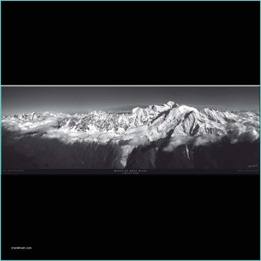 Poster Noir Et Blanc Massif Du Mont Blanc Versant nord Mario Colonel